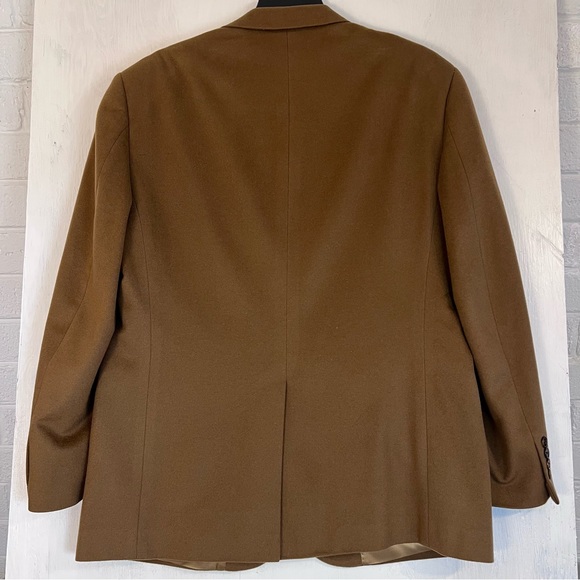 Bill Blass 100%  Cashmere Mens Size 42R blazer sport Coat suit jacket Tan - Picture 7 of 13